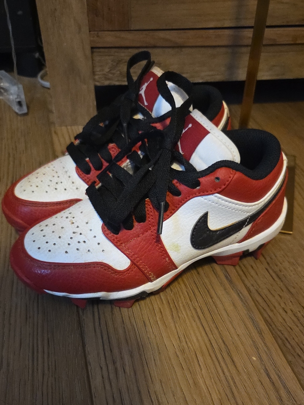 Nike Kids Red, White & Black Baseball Cleats